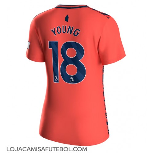 Camisa de Futebol Everton Ashley Young #18 Equipamento Secundário Mulheres 2023-24 Manga Curta